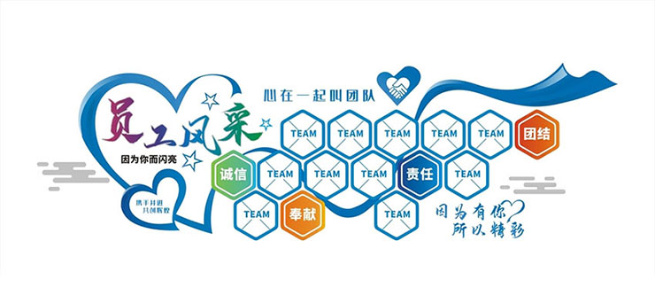 企業職工文化墻,職工活動墻,公司員工墻