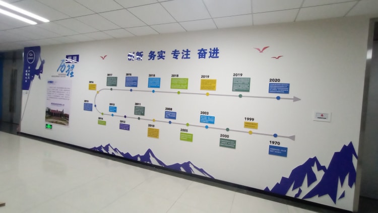 醫藥公司文化墻設計制作_發展歷程文化墻